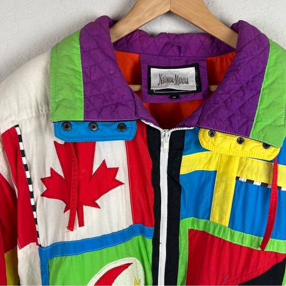 Vintage Neiman Marcus Gallery Ski Jacket Coat Puffer Zip 90s World Olympics - Picture 3 of 16
